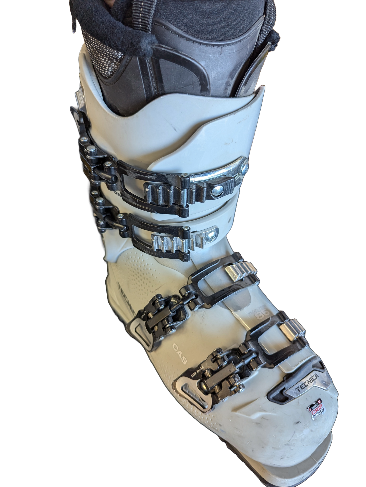 Used Women's Tecnica Mach Sport 85 W Ski Boots Ladies Pearl White (Grey)